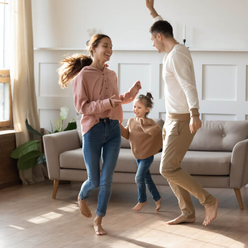 Family having Fun On Floor | Randy's Flooring